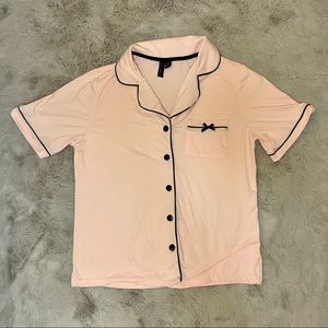 Cynthia Rowley Button Down PJ Top Pink S